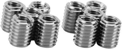 Dailygoods- Draadinzetset M5x0.8 naar M8x1.25 - Roestvrij Staal 303 - Schroefdraad Reparatieset - 10 Stuks - 10mm Lengte - Voor Reparatie - Schroefdraadreparatie