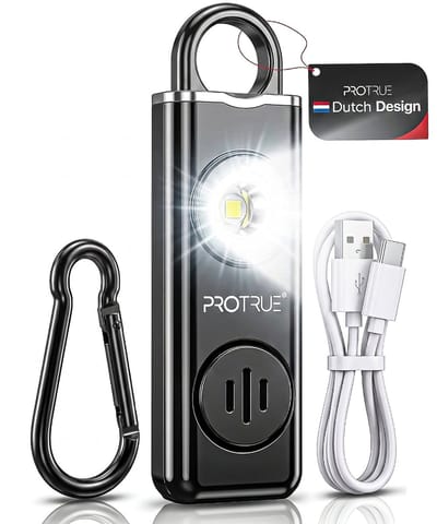 Persoonlijk Alarm - Zelfverdediging Sleutelhanger - 130dB Zakalarm met Zaklamp - Pepperspray - Oplaadbaar