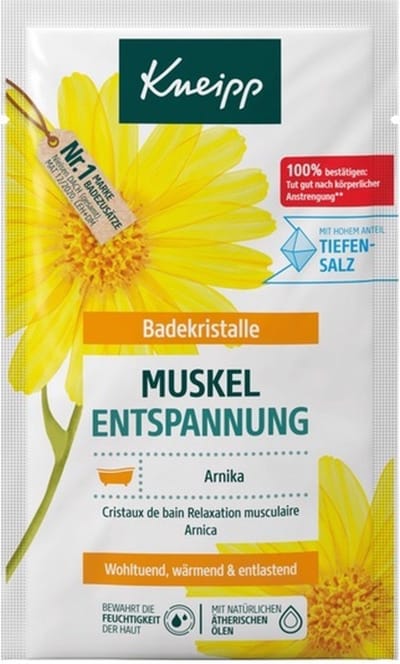 Kneipp Badzout Muskel Entspannung Arnica (60 g) - Badkristallen Gewrichten en Spieren - Spierontspanning - Vegan