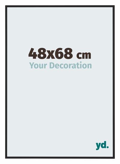 Your Decoration - Fotolijst 48x68 cm - Aluminium - Zwart Hoogglans - Miami