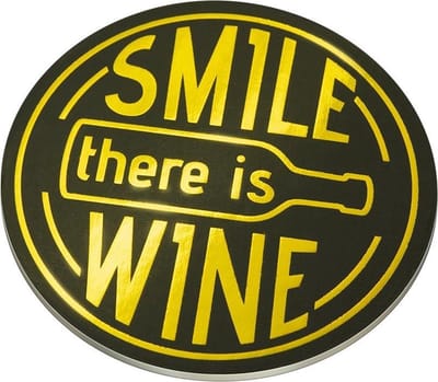 Glossy coasters - Smile, there's wine