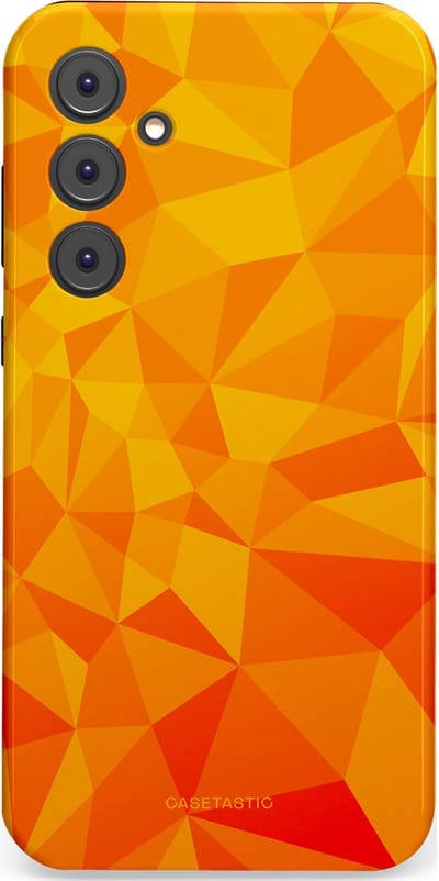 Casetastic Hoesje Geschikt voor Samsung A35 - Stijlvolle Beschermende Duo-layer Case - Citrus Polygoon
