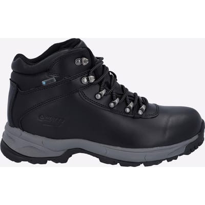 Hi-Tec Eurotrek Lite Waterproof Faux Leren Heren Zwarte Wandelschoenen