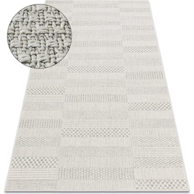 Kleden Rugsx Tapijt ORIGI 3736 crème - Planken platgeweven 155x220 cm