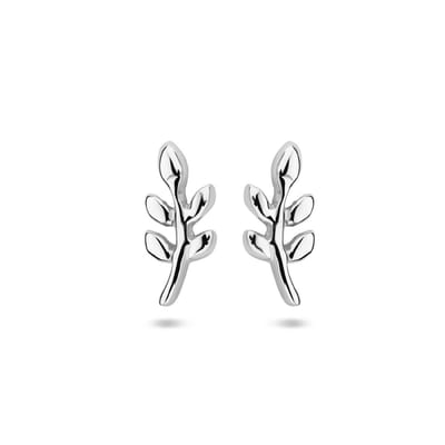 Zilver Gerhodineerd Oorknoppen Blad 1336366