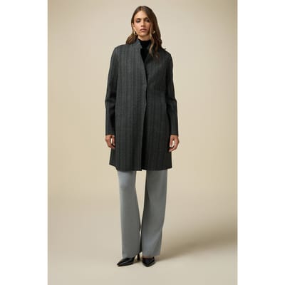 Oltre Double Fabric Mid-length Coat Grey Size: 40 | Single Breasted Coats Outlet | Dames | Grijs