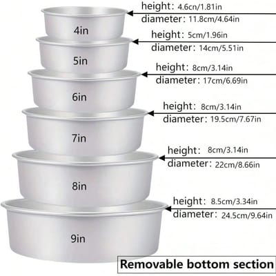 Moule à gâteau rond en aluminium, Moule à gâteau rond antiadhésif, Moule à gâteau Chiffon, Moule à gâteau Mousse, Moule à pâtisserie, Moule à gâteau rond en aluminium antiadhésif 7 Inches (1pcs)