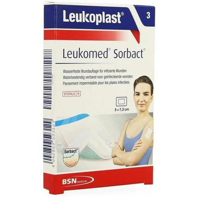 Leukomed Sorbact infection control 5 x 7.2cm 3 Stuks