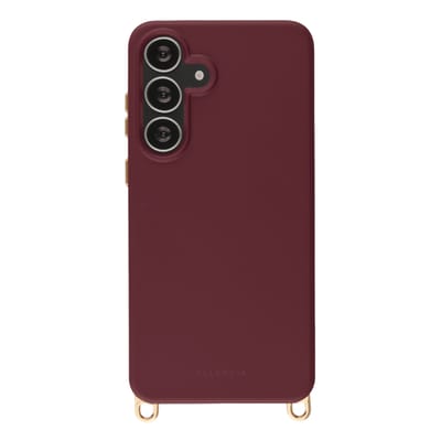 Selencia Hoesje - Geschikt voor Samsung Galaxy S25 FE - Rivièra Backcover met Magnetische Ring met afneembare haakjes - Bold Burgundy