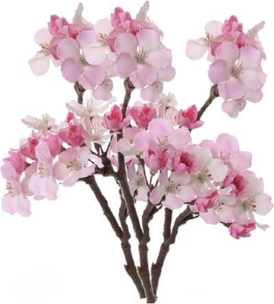 Roze appelbloesem kunstbloem/tak met 17 bloemetjes 36 cm - Set van 4x stuks - Nepbloemen - Kunstbloemen