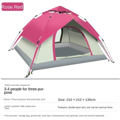 Dubbellaags Automatische Tent Buiten 3-4 Personen Verdikte Waterdichte Tent Enkel Dubbel Kamperen Zonbescherming Single tent