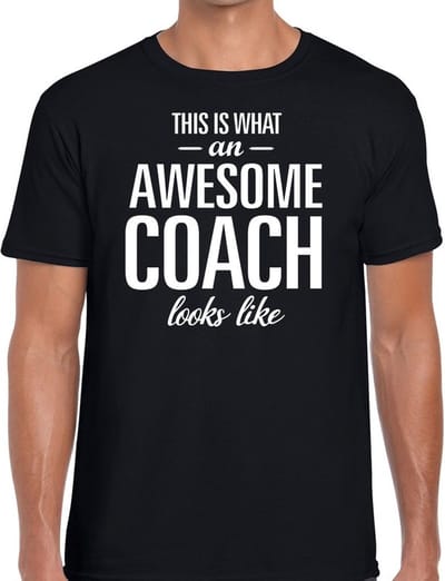 Awesome Coach cadeau t-shirt zwart heren - Coach bedankt cadeau S