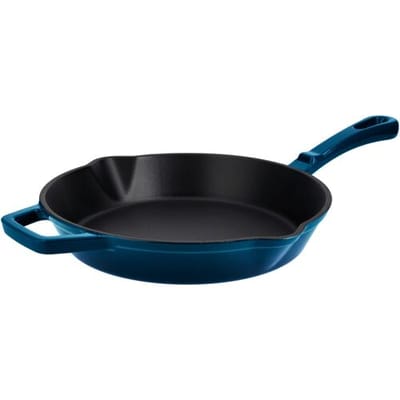 SILVERCREST Gietijzeren grillpan of koekenpan (Rond, Blauw)