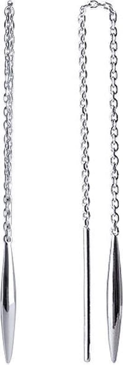 Montebello Oorbellen Chra - 925 Zilver Gerhodineerd - Doortrek - 90x2mm