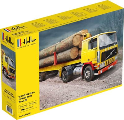 Heller Modelbouwpakket Auto - 81704 Volvo F-12-20 Globetrotter with Timber Trailer Plastic - 1:32 - Modelbouw