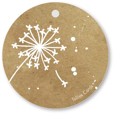 Tallies Cards - kadokaartjes  - bloemenkaartjes - Blanco paardenbloem - Kraft Look a Like - set van 5 kaarten - condoleance - deelneming - gecondoleerd - afscheid - 100% Duurzaam