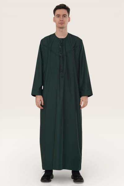 Heren groene Eid Marokkaanse Jubba Robe Djellaba Ramadan Eid Thobe LFS-HM11