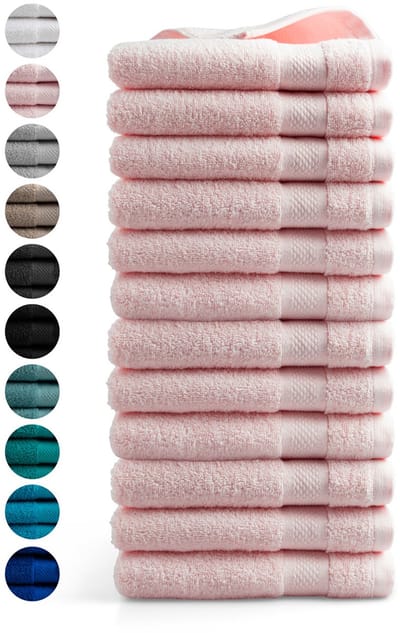 DoubleDry Handdoeken 50 x 100 - set van 12 - Hotel kwaliteit 500 g/m2 - 12x Perzik