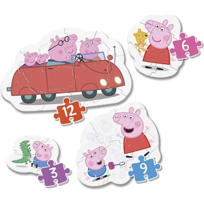 Clementoni - 4 puzzels in 1 - 3,6,9 en 12 stukjes - Peppa Pig - Puzzel Voor Kinderen - Vanaf 2 jaar