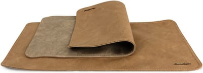 Pavelinni |Basic Line | Dubbelzijdige Placemat in eco-leer | Omkeerbaar | 30x45cm | Riva/Cane (K02/K08)