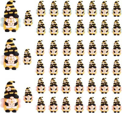 48 Mini Gnomes Figuren Set - Schattige Elf Dwarf Decoraties voor Tuin, Huis en Feestdagen met Bijen Thema
