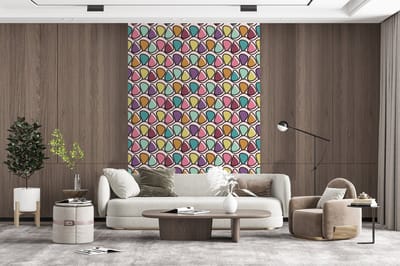Behang - Fotobehang Patroon - Ovaal - Pastel - Breedte 200 cm x hoogte 300 cm