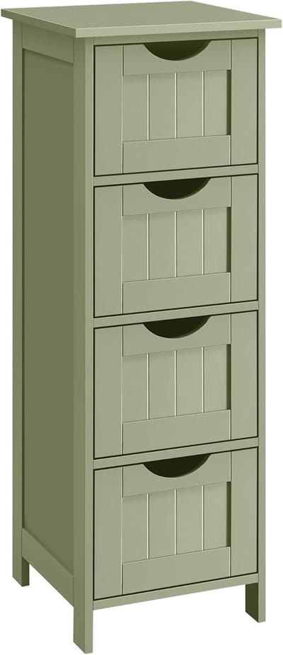 MAZAZU - Badkamerkast - ladekast - Opbergkast - Groen - 26.5x28.5x82