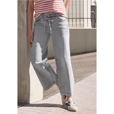 Cropped jeans met wijde pijpen in een Loose Fit