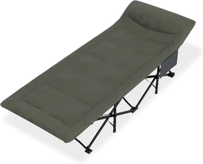Inklapbaar veldbed - Opklapbed campingbed - Buiten en binnen - Met matras en kussen - 185 x 75 cm
