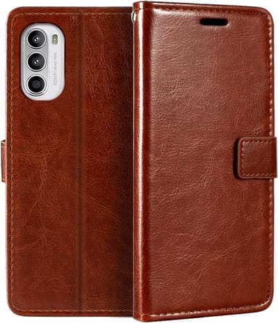 Portemonnee Book Case Hoesje Geschikt voor: Motorola Moto G82 5G & Motorola Moto G52 - bruin