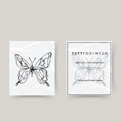 Tijdelijke tattoo vlinder lijnen | Neptattoo volwassenen | Tijdelijke tattoo voor volwassenen | Temporary tattoo | Plaktattoos voor volwassenen | Neptattoos | Probeer zorgeloos een tattoo | tattforaweek