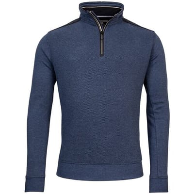 Baileys Trui Sweat Front Back 2-Tone Honeycomb Doubleface Interlock Deep Denim Blue / male