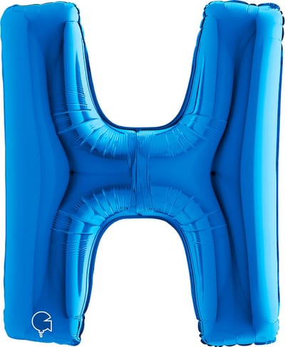 Folieballon 100cm letter H blauw