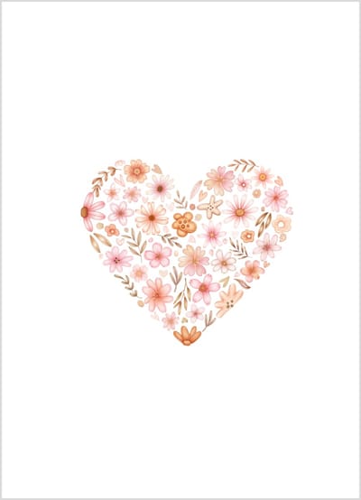 Wenskaart hartelijk gefeliciteerd met bloemen in oranje en bruine tinten – 10x15 cm – verjaardagskaart – 400 grams papier – inclusief kraft envelop