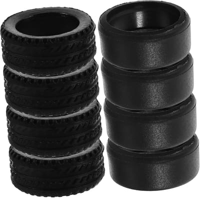 Schaal Autowielen - Miniatuur Banden - Modelauto Tuning - Verbeterde Grip - 1.1cm Diameter - Zwart