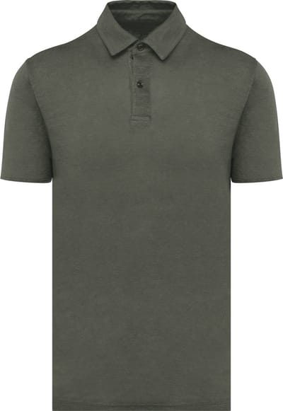 Spasso Linnen herenpolo SP217 - Organic khaki - S
