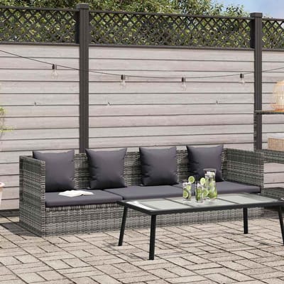 vidaXL - Tuinbed - 200x60 - cm - poly - rattan - grijs