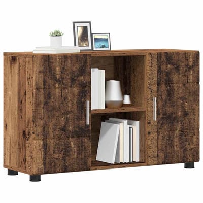 vidaXL - Dressoir - FLORIN - 88,5 - x - 30,5 - x - 55,5 - cm - Oudhout - Bewerkt - hout