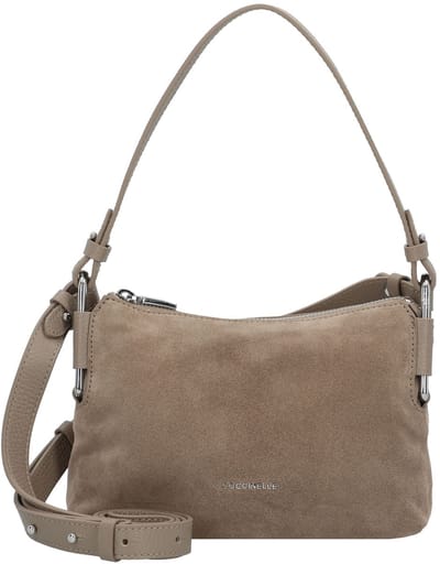 COCCINELLE Leren schoudertas Rebekka Suede Mini Bag Grained Leather Warm Taupe