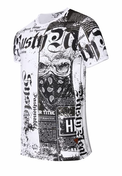 T-shirt met American-Skull Westside Gang Banger-print