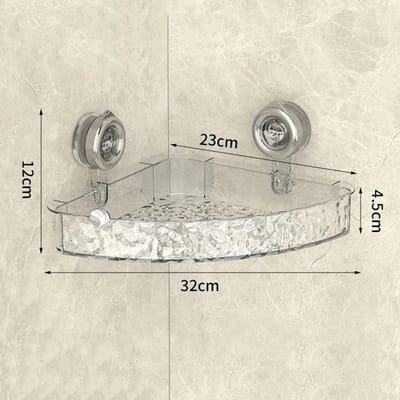 Douche Ruimte Zuignap Badkamer Opbergrek Mand Thuis Opberg Organizer Rek Decoratief Eenvoudig te Installeren Badkamer Organizer beige