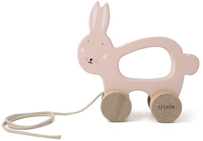 Trixie Houten Trekspeeltje - Mrs. Rabbit - Voor de eerste stapjes - Babyspeelgoed - Voor Jongens & Meisjes - Konijn