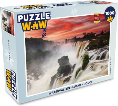 Puzzel Watervallen - Lucht - Rood - Legpuzzel - Puzzel 1000 stukjes volwassenen