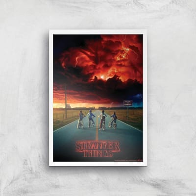 Stranger Things Welcome To Hawkins Giclee Art Print - A3 - White Frame