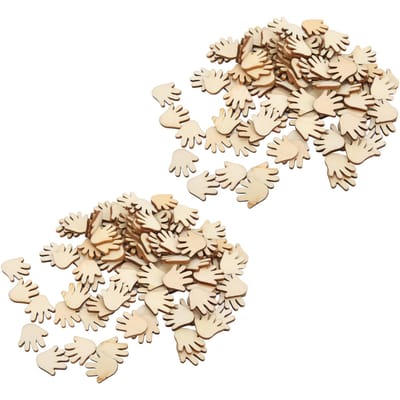 200 Pièces DIY Jetons en Bois Forme de Palme Forme Adorable Surfaces Plus Lisses Forme de Palme Bois Peinture Artisanat beige