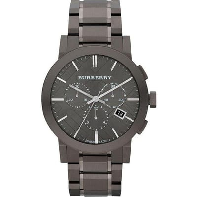 Burberry Herenhorloge BU9354 Groot Ruit Grijs Ion-plated Roestvrij Staal