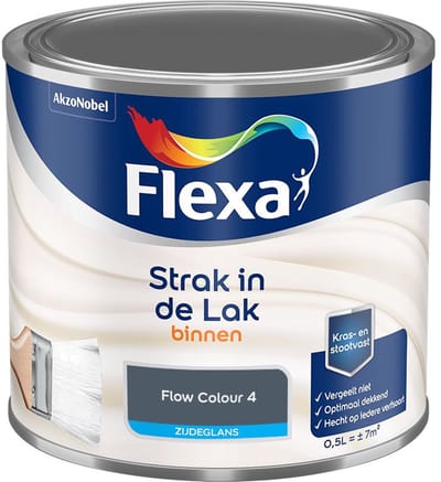Flexa - Strak In De Lak Binnenlak Zijdeglans - Flow Colour 4 - Mengverf - 500 Ml
