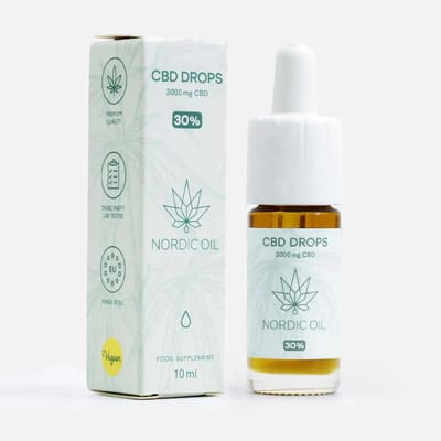 Nordic Oil© - CBD Olie 30% Plus - 10ml - Full Spectrum - 3000mg CBD, CBG, CBN, CBDa - 250 Druppels - 100% Vegan - MCT Olie - CO2 Extractie