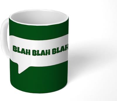 Mok - Koffiemok - Tekstwolk - BLAH BLAH BLAH - Roze - Mokken - 350 ML - Beker - Koffiemokken - Theemok - Mok met Tekst