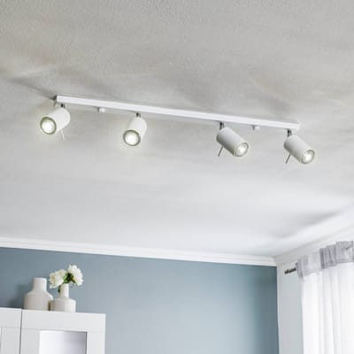 SOLLUX LIGHTING Plafondspot Round, wit, 4-lamps lineair